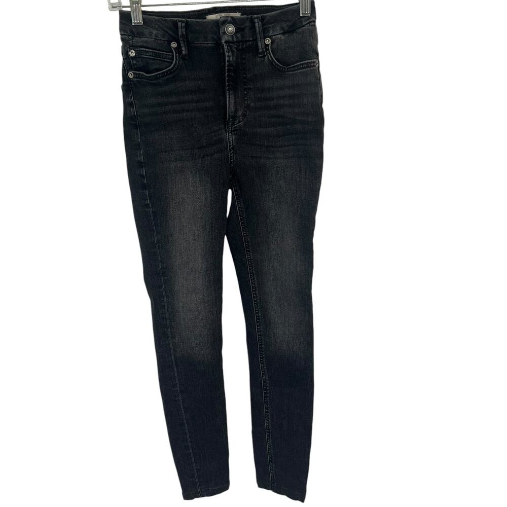 WE THE FREE By FREE PEOPLE Black Wash Skinny Jeans SZ 25